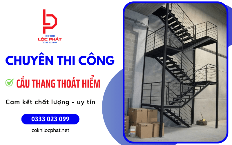 thi công cầu thang thoát hiểm