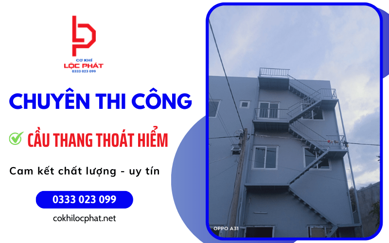 thi công cầu thang thoát hiểm