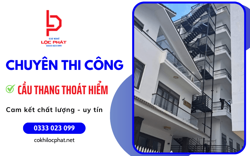 thi công cầu thang thoát hiểm