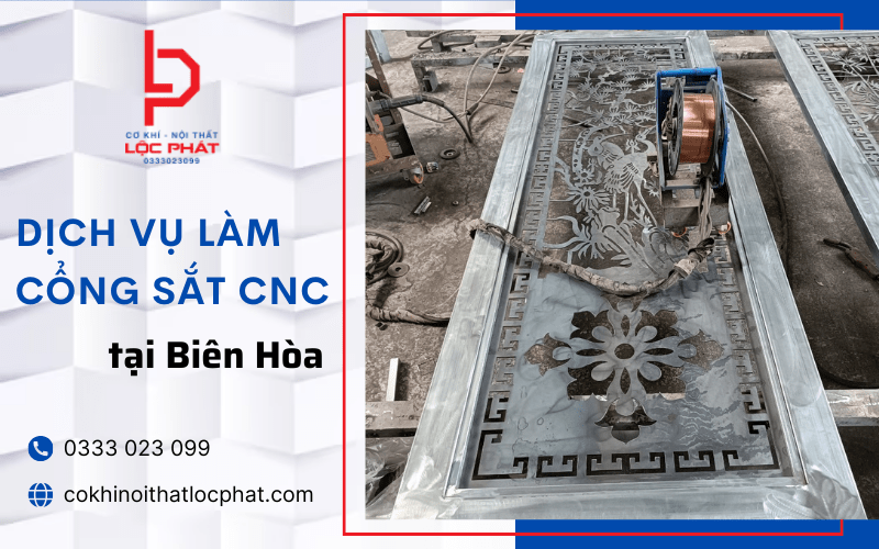 Làm cổng sắt CNC đẹp mắt, nhanh chóng tại Biên Hòa